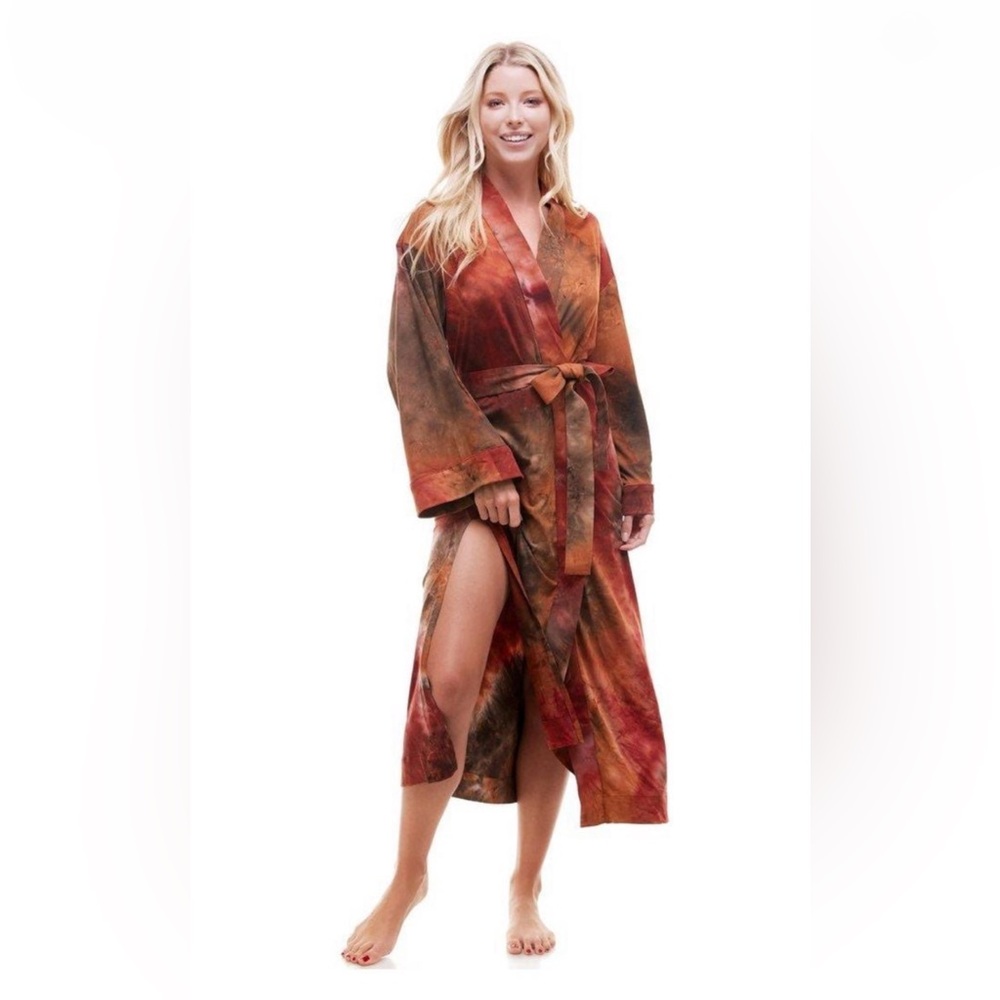 Mason Grey LA Rusty Tie-dye Kimono Robe